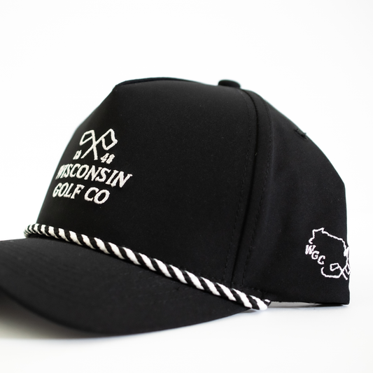 Wisconsin Golf Co Performance Hat - Black