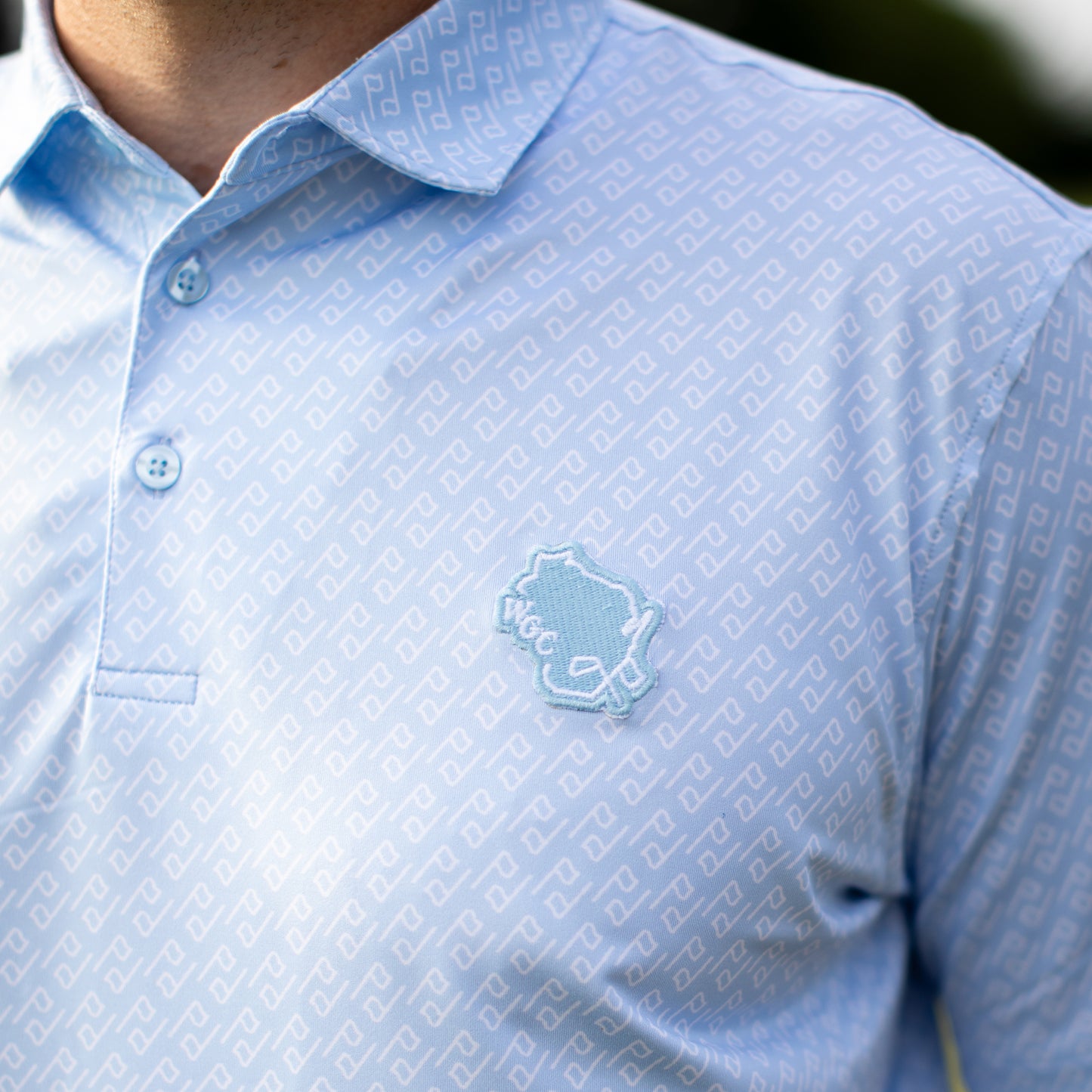 WGC Signature Light Blue Flag Polo